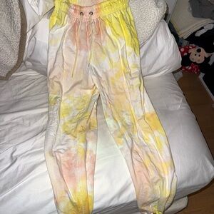Tie-Dye Joggers - Yellow and Pink